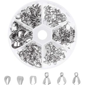 UNICRAFTALE 120pcs 6 Styles 304 Stainless Steel Pendant Pinch Bails Ice Pick Pinch Bails Clasp Dangle Charm Bead Pendant Jewelry Finding Connector Bail for Jewelry Making 7-10mm Long in Kuwait
