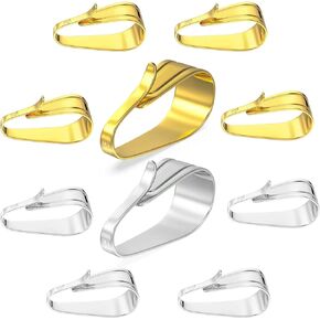10pcs Pinch Bails for Jewelry Making-925 Sterling Silver Material Pinch Bails for Pendants, Stylish and Exquisite Pendant Clasp for Bracelets, Necklaces