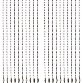 Shapenty 6 Inch Metal Ball Bead Chains Connector Clasp Extension Keychain Tag Key Rings for Jewelry Finding Making Accessories, 2.4mm Diameter, 20PCS (Black) in Kuwait