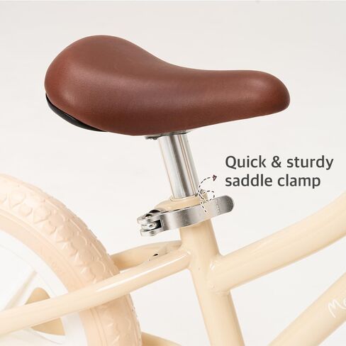 دراجة التوازن الرجعية MomnLittle مع مقعد من الجلد النباتي ومقود وإطارات بدون هواء للأعمار من 3 إلى 8 سنوات للأولاد والبنات in Kuwait