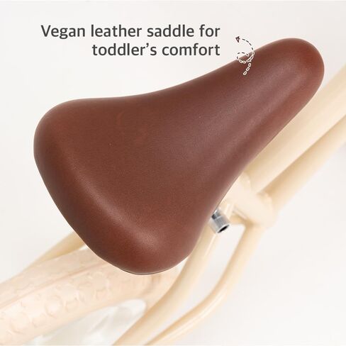 دراجة التوازن الرجعية MomnLittle مع مقعد من الجلد النباتي ومقود وإطارات بدون هواء للأعمار من 3 إلى 8 سنوات للأولاد والبنات in Kuwait