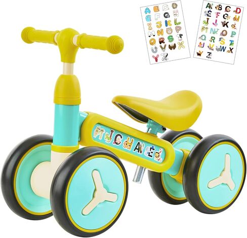 Mafudoxi Baby Balance Bike, Adjustable Toddler Bike for 1-3 Years Old Boys Girls, First Birthday Gifts for Kids - with 2 Stickers (Green) in Kuwait