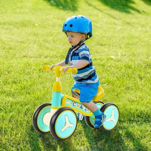 Mafudoxi Baby Balance Bike, Adjustable Toddler Bike for 1-3 Years Old Boys Girls, First Birthday Gifts for Kids - with 2 Stickers (Green) in Kuwait