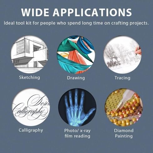 Santek Eye Friendly A3 Light Box, LED Tracing Light Pad with USB-C Cable & 2 Magnets | Ultra-Thin Adjustable Stepless Brightness Light Board for Diamond Painting, Weeding Vinyl, Art, Drawing in Kuwait