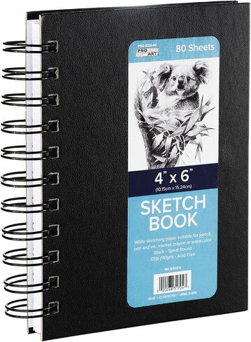 Pro Art Premium Sketch Book 4"x6" 80 Sheets, 70#, Wire, Sketch Book, Sketchbook, Drawing Pad, Sketch Pad, Drawing Paper, Art Book, Drawing Book, Art Paper, Sketchbook for Drawing in Saudi Arabia