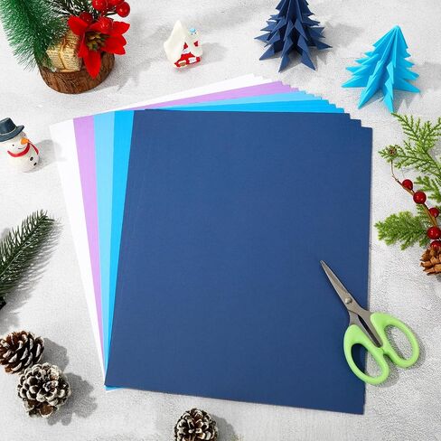 AnyDesign 50 ورقة متنوعة من ورق بطاقات عيد الميلاد باللون الأحمر والأخضر والذهبي، ورق قصاصات ملون DIY لشجرة عيد الميلاد في فصل الشتاء، صنع بطاقات هدايا الحفلات المنزلية والمكتبية والمدرسة، 8.5 × 11 بوصة in Kuwait