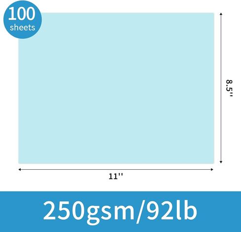 YINUOYOUJIA 100 ورقة بيضاء من الورق السميك 8.5 × 11 بوصة، ورق بناء 250 جرامًا للمتر المربع/92 رطلًا للحرف اليدوية وصناعة البطاقات والدعوات والطباعة والرسم ولوازم سجل القصاصات in Kuwait
