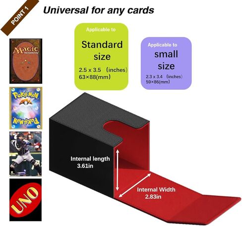 Mtg Deck Box,Card Deck Box,Large Deck Case,Card Storage, Deck Card Box,cardboard box,commander deck box, card deck box,trading card box,Leather Large Size Fit 550 Plus Sleeved Cards Compatible with board game TCG CCG (Black＆Blue) in Kuwait