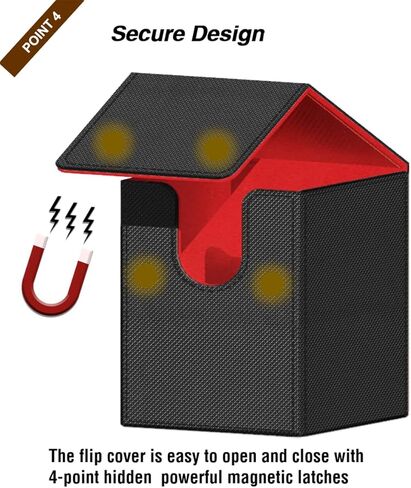 Mtg Deck Box,Card Deck Box,Large Deck Case,Card Storage, Deck Card Box,cardboard box,commander deck box, card deck box,trading card box,Leather Large Size Fit 550 Plus Sleeved Cards Compatible with board game TCG CCG (Black＆Blue) in Kuwait