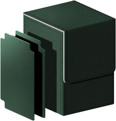 Mtg Deck Box,Card Deck Box,Large Deck Case,Card Storage, Deck Card Box,cardboard box,commander deck box, card deck box,trading card box,Leather Large Size Fit 550 Plus Sleeved Cards Compatible with board game TCG CCG (Black＆Blue) in Kuwait