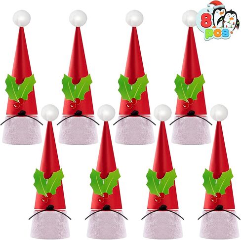 JOYIN 8 PCS Christmas No Snap Party Table Favors, Xmas Non Snap Party Supplies Gift With Party Hat, Jokes & Silver Hanging Decorations for Kids Christmas Parties Dinners and Holidays in Kuwait