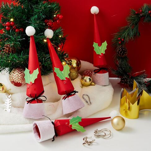 JOYIN 8 PCS Christmas No Snap Party Table Favors, Xmas Non Snap Party Supplies Gift With Party Hat, Jokes & Silver Hanging Decorations for Kids Christmas Parties Dinners and Holidays in Kuwait