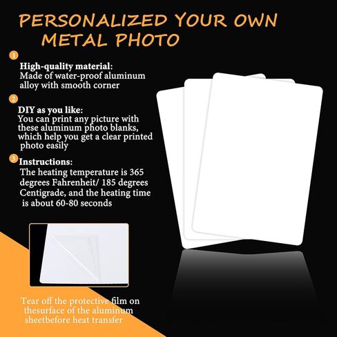 10 Pcs Aluminum Sublimation Photo Blanks, Heat Press Metal Sign Blanks Wall Poster Frame Blank in 2 Size (6x8 inch and 8x10 inch), Sublimation Picture Blanks for Personalized Gifts and Decorations in Kuwait