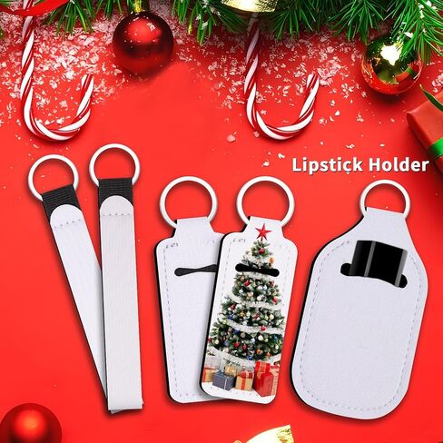 Sublimation Blanks Products Set, Sublimation Starter Kit Including DIY Blank Makeup Bag, Coaster, Keychain, Earring, Blank Lipstick Holder, Sublimation Lanyard Blank for Sublimation Transfer Heat Tran in Kuwait