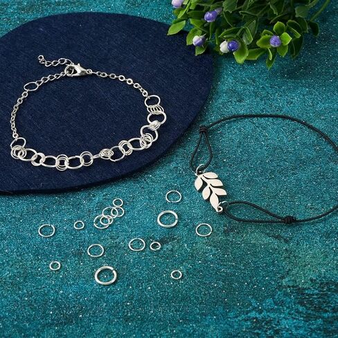 KISSITTY 100pcs 925 Sterling Silver Open Jump Rings 4mm 5mm 6mm 7mm 8mm Silver Round Rings Connectors Assorted Jump Rings for Adults DIY Earrings Bracelets Necklaces Jewelry Making in Kuwait