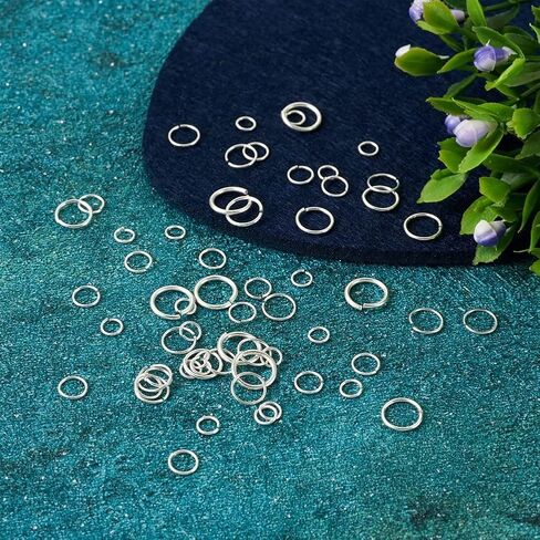 KISSITTY 100pcs 925 Sterling Silver Open Jump Rings 4mm 5mm 6mm 7mm 8mm Silver Round Rings Connectors Assorted Jump Rings for Adults DIY Earrings Bracelets Necklaces Jewelry Making in Kuwait