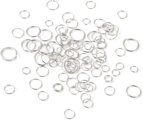 KISSITTY 100pcs 925 Sterling Silver Open Jump Rings 4mm 5mm 6mm 7mm 8mm Silver Round Rings Connectors Assorted Jump Rings for Adults DIY Earrings Bracelets Necklaces Jewelry Making in Kuwait