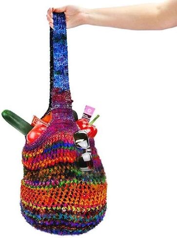 Revolution Fibers Recycled Sari Silk Yarn, Multi-Color Pure Silk Yarn, Made from Handspun Used Sari Fabric Ribbon Scraps, Rainbow Yarn for Knitting, Weaving & Crocheting 100 Grams per Ball (1-Ball) in Saudi Arabia