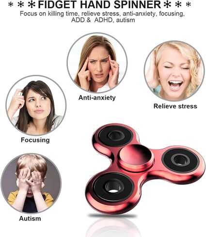 ألعاب ATESSON Fidget Spinner EDC ADHD لتخفيف التوتر للأطفال والبالغين، ألعاب دوارة يدوية معدنية ذات سرعة عالية وألعاب أصابع القلق والملل لقتل الوقت in Kuwait