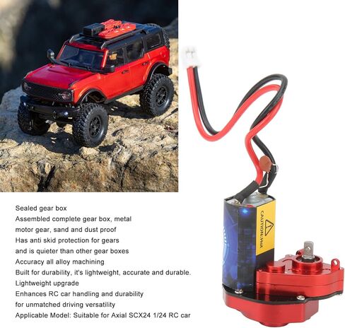 RiToEasysports Case with 66T Brushed Motor Aluminum Alloy RC Parts for SCX24 1/24 RC Car (Green) Scx24 Motor in Kuwait