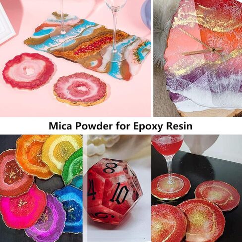 Mica Powder,18 Jars of Pigment for Paint, Dye, Soap Making, Nail Polish, Epoxy Resin, Candle Making, Bath Bombs, Slime，Colorant Soap Dye Candle Making Pearl Metallic Set in Kuwait