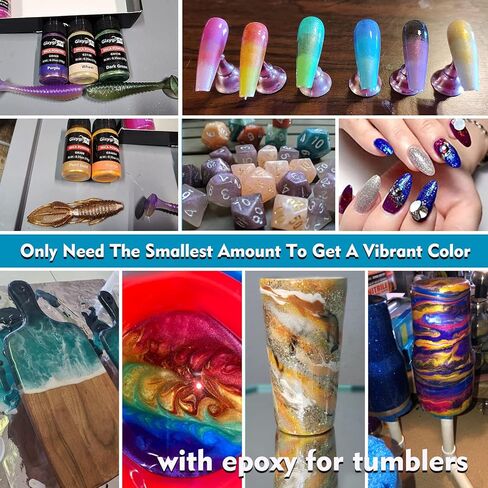 Mica Powder,18 Jars of Pigment for Paint, Dye, Soap Making, Nail Polish, Epoxy Resin, Candle Making, Bath Bombs, Slime，Colorant Soap Dye Candle Making Pearl Metallic Set in Kuwait