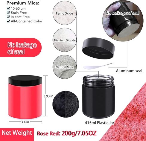 Mica Powder,18 Jars of Pigment for Paint, Dye, Soap Making, Nail Polish, Epoxy Resin, Candle Making, Bath Bombs, Slime，Colorant Soap Dye Candle Making Pearl Metallic Set in Kuwait