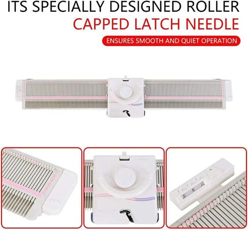 Hongzer Knitting Machine, 6.5mm Mid Gauge 150 Stitches Plastic Domestic Knitting Machine with Accessories, Weaving Loom for Adults Or Kids, Knitting Loom Kit for Sock, Hat, Pumpkin in Saudi Arabia