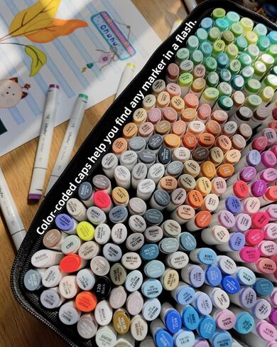 Ohuhu Alcohol Markers 320 Colors - Chisel & Fine Double Tipped Art Markers for Artists Adults Coloring Drawing Sketching Illustration - Alcohol-based Refillable Ink in Saudi Arabia
