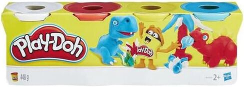 Play-Doh 4 Pack of Wild Non-Toxic Colors for Kids 2 Years and Up, 4-Ounce Cans (Dark Blue, Bright Green, Orange, Green) in Saudi Arabia