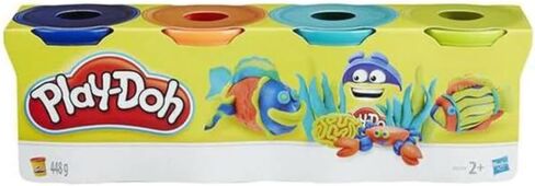 Play-Doh 4 Pack of Wild Non-Toxic Colors for Kids 2 Years and Up, 4-Ounce Cans (Dark Blue, Bright Green, Orange, Green) in Saudi Arabia