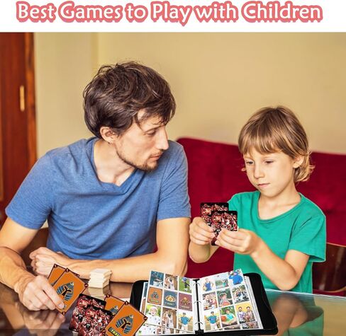 حافظة بطاقات بأربعة جيوب - حامل بطاقات تجارية يحتوي على 448 جيبًا مع 3 حلقات على شكل حرف D تحمل 56 أكمام قابلة للإزالة، مجموعة بطاقات ألبوم بطاقات التجميع للألعاب والبيسبول in Kuwait