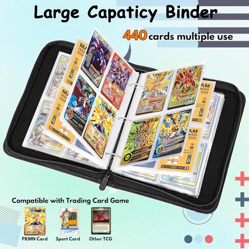 حافظة بطاقات، حافظة بطاقات بيمبر ذات 4 جيوب، حامل بطاقات بسحاب، حقيبة حمل مع 55 ورقة ممتازة (يونيكورن، 4 جيوب) in Kuwait