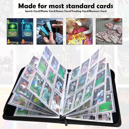 pokonboy 720 جيوب بطاقة التجارة الأكمام الأكمام الموثق بطاقة البيسبول، حامل بطاقة التجارة حمل بطاقة القضية مناسبة لبطاقات البيسبول، بطاقات التداول، بطاقات كرة القدم (الأحمر) in Kuwait