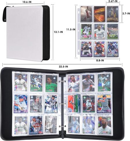 pokonboy 720 جيوب بطاقة التجارة الأكمام الأكمام الموثق بطاقة البيسبول، حامل بطاقة التجارة حمل بطاقة القضية مناسبة لبطاقات البيسبول، بطاقات التداول، بطاقات كرة القدم (الأحمر) in Kuwait