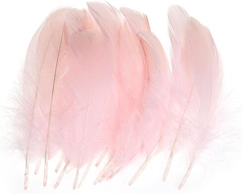 AWAYTR 100 Pcs Nature Goose Feathers for DIY Craft Wedding Home Party Decorations (Light Pink) in Kuwait