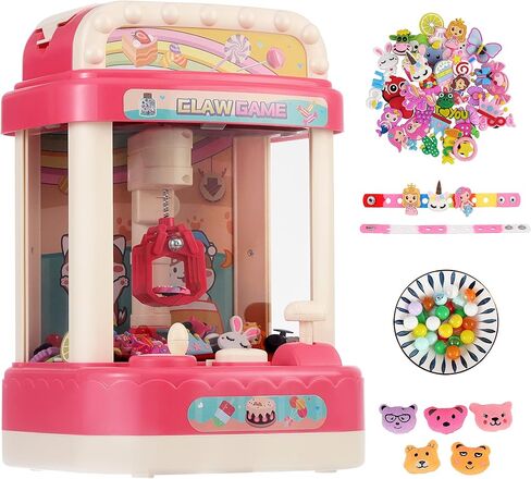 لعبة GcFoir Arcade Claw Machine Candy Crane للأطفال مع مجموعة جوائز - 50 لعبة صغيرة لإعادة ملء جوائز عيد الميلاد (أزرق) in Kuwait