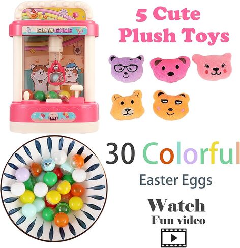 لعبة GcFoir Arcade Claw Machine Candy Crane للأطفال مع مجموعة جوائز - 50 لعبة صغيرة لإعادة ملء جوائز عيد الميلاد (أزرق) in Kuwait