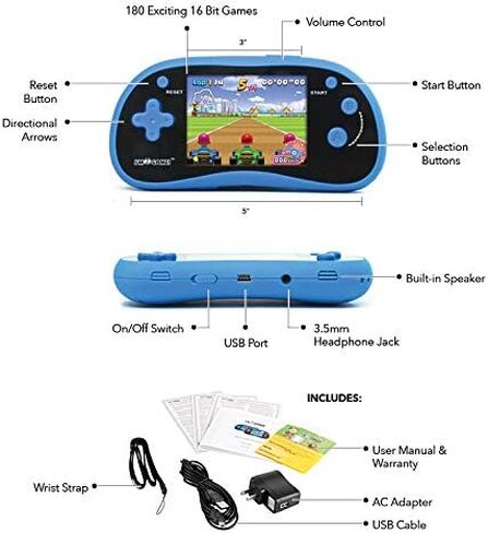 مشغل محمول من I'm Game 180 لعبة مع شاشة ملونة 3 بوصة، أرجواني in Kuwait