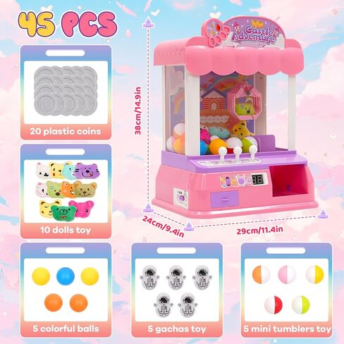 Claw Machine for Kids Large Claw Machine Claw Game Toy Dool Grabber Toy with Rich Accessories for Kids Toddlers Educational Gifts for Boys & Girls in Kuwait