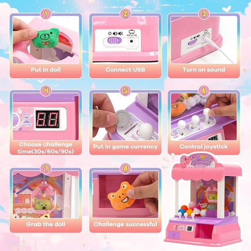 Claw Machine for Kids Large Claw Machine Claw Game Toy Dool Grabber Toy with Rich Accessories for Kids Toddlers Educational Gifts for Boys & Girls in Kuwait