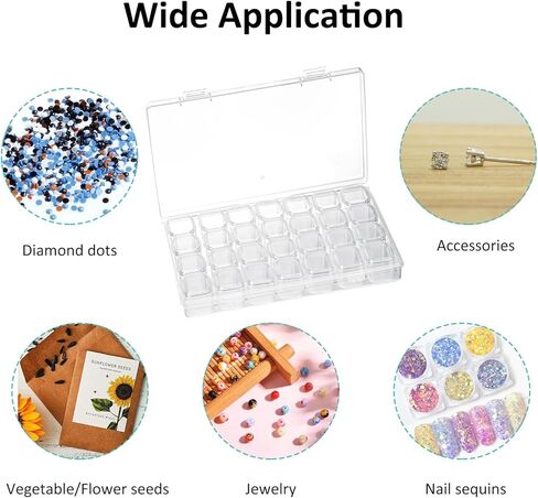 SGHUO 280 فتحة 10 قطع 28 شبكة صناديق رسم ماسية منظم بلاستيكي، منظم الخرز in Kuwait