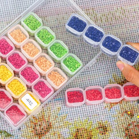 SGHUO 280 فتحة 10 قطع 28 شبكة صناديق رسم ماسية منظم بلاستيكي، منظم الخرز in Kuwait