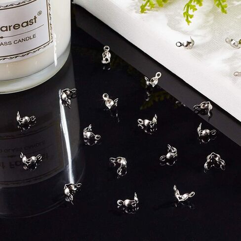 400 قطعة من NBEADS 304 أطراف خرز من الفولاذ المقاوم للصدأ، أطراف صدفية مفتوحة قابلة للطي على شكل خرزة أغطية عقدة أغطية نهاية ونتائج تجعيد لصنع المجوهرات والأساور والقلائد - لون ذهبي وفولاذ مقاوم للصدأ in Kuwait