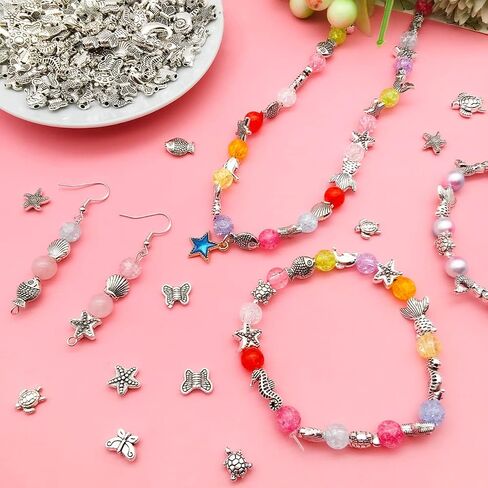Youdiyla 550pcs Silver Spacer Beads for Jewelry Making Bracelet Necklace Crafts with 20 Styles for Jewelry Making DIY Charm Bracelets HM749 in Kuwait