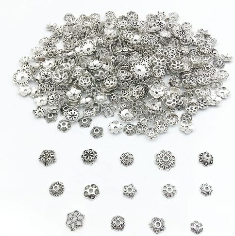 Youdiyla 550pcs Silver Spacer Beads for Jewelry Making Bracelet Necklace Crafts with 20 Styles for Jewelry Making DIY Charm Bracelets HM749 in Kuwait