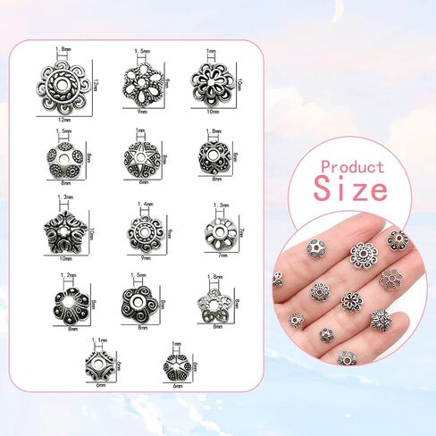 Youdiyla 550pcs Silver Spacer Beads for Jewelry Making Bracelet Necklace Crafts with 20 Styles for Jewelry Making DIY Charm Bracelets HM749 in Kuwait