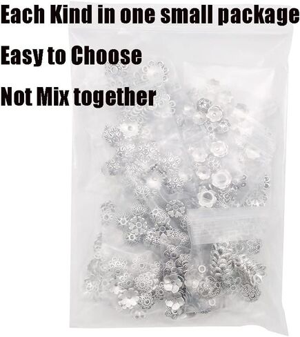 Youdiyla 550pcs Silver Spacer Beads for Jewelry Making Bracelet Necklace Crafts with 20 Styles for Jewelry Making DIY Charm Bracelets HM749 in Kuwait