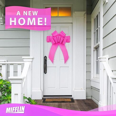 MIFFLIN-USA Big Car Bow (Glossy Pink, 30 inch) Butterfly Shape Gift Bow, Giant Bow for Car, Birthday Bow, Huge Car Bow, Car Bows, Big Pink Bow, Bow for Gifts, Christmas Bow for Cars in Saudi Arabia