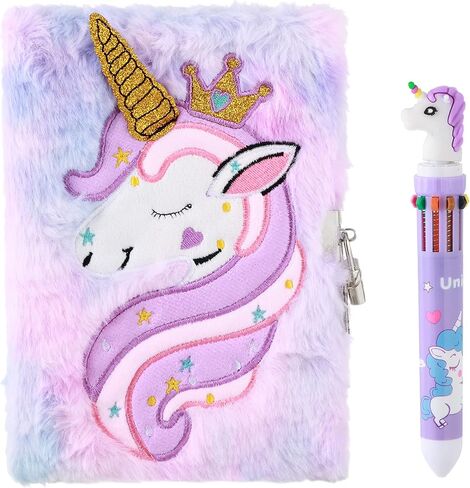 دفتر يوميات العائلة للفتيات من HH مع مجموعة أقلام متطابقة متعددة الألوان (Unicorn P) in Kuwait